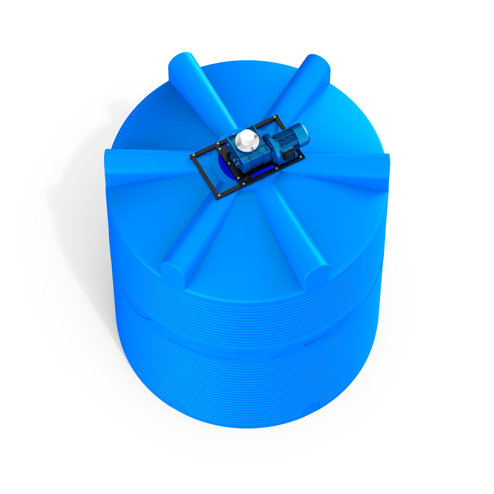 Емкость V 10000 литров с мешалкой для вязких жидкостей фото сверху 02