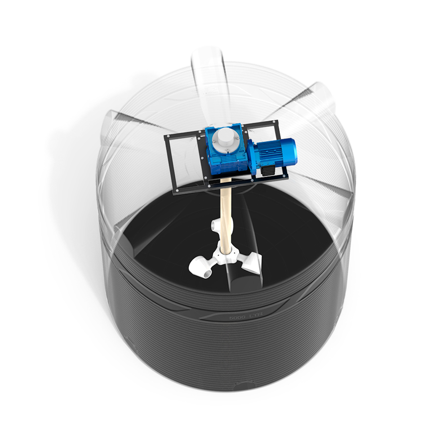 Емкость V 5000 литров с мешалкой для вязких жидкостей фото 2 вид сверху ретген