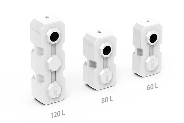 Горизонтальная емкость из пластика
