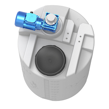 Емкость CDT-200 литров с лопастной мешалкой с крышкой с клапаном