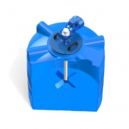 Емкость V 500 литров с лопастной мешалкой вид сверху в разрезе - фото 3