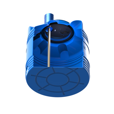 Емкость V 200 литров с турбинной мешалкой фото снизу в разрез