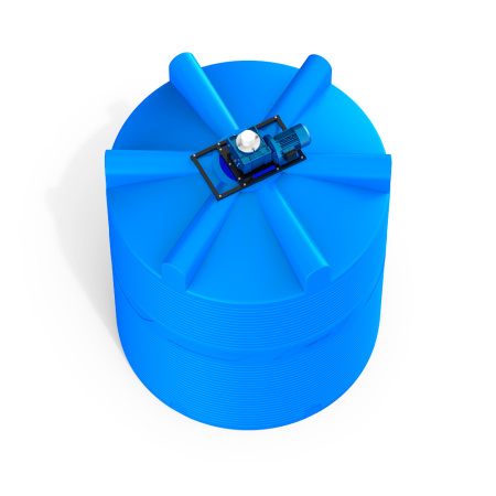 Емкость V 10000 литров с мешалкой для вязких жидкостей фото сверху 02