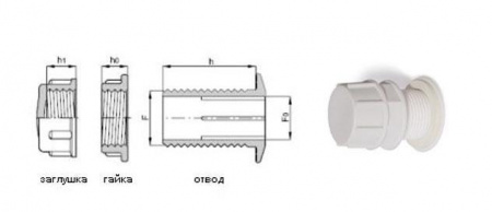 Отводы пластиковые с заглушкой чертеж