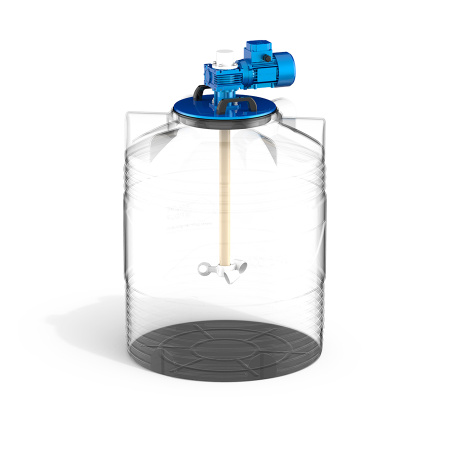 Емкость V 300 литров с мешалкой для вязких жидкостей фото с габаритами 