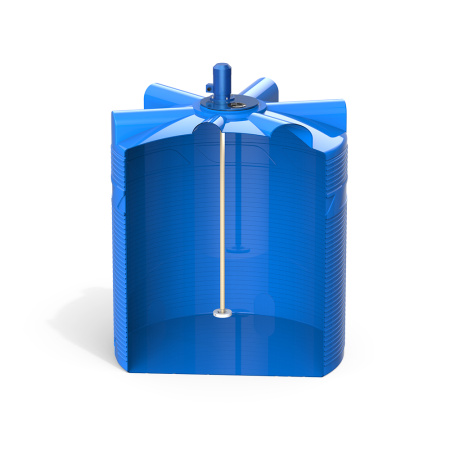 Емкость V 5000 литров с турбинной мешалкой фото 2 в разрез