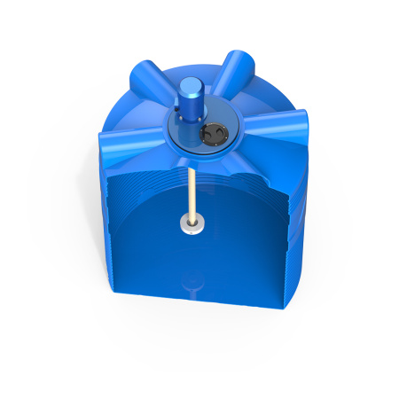 Емкость V 1000 литров с турбинной мешалкой фото 6 в разрез