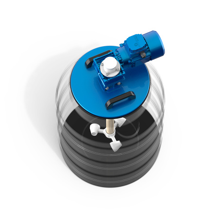 Емкость V 100 литров с мешалкой для вязких жидкостей фото 2 в разрез