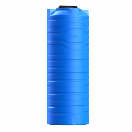 Узкая тонкая емкость N 600 литров вид сбоку цвет синий