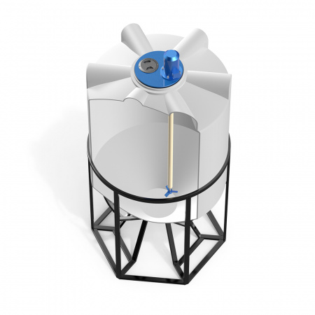 Емкость K 1000 литров с пропеллерной мешалкой в разрезе фото 3