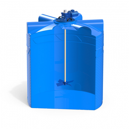 Емкость V 5000 литров с лопастной мешалкой в разрезе фото 1