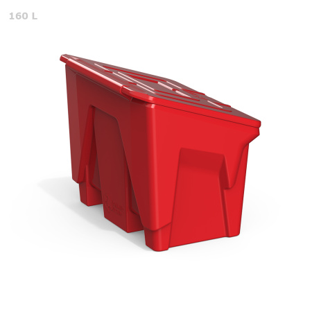 Ящик для песка 160 литров - фото с закрытой крышкой сзади