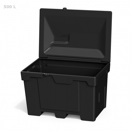 Ящик для ветоши 500 литров черный вид спереди