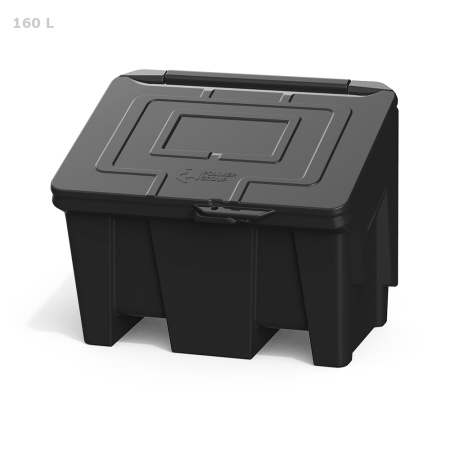 Ящик для ветоши 160 литров - фото спереди закрытая крышка