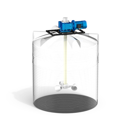 Емкость V 3000 литров с мешалкой для вязких жидкостей фото с габаритами 