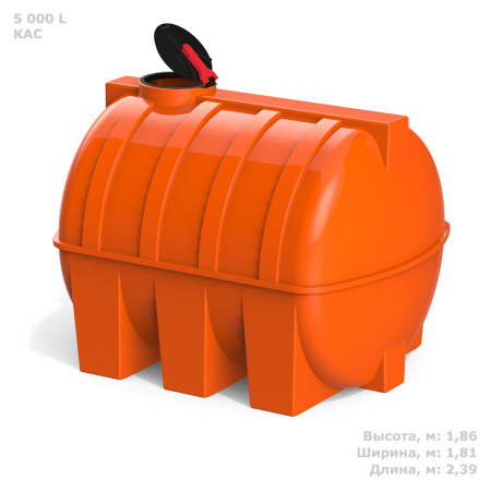 Емкость G 5000 литров КАС с откидной крышкой фото с габаритами