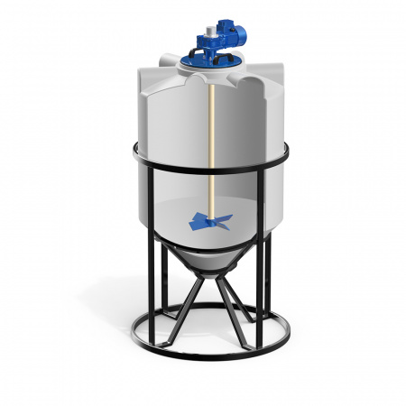 Емкость K 500 литров с лопастной мешалкой в разрезе фото 1