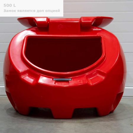 Ящик для песка с замком 500 литров PREMIUM с открытой крышкой вид спереди открытый живое фото