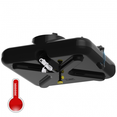 Бак душевой «РОСА» 200 литров с уровнемером и подогревом вид снизу фото 1