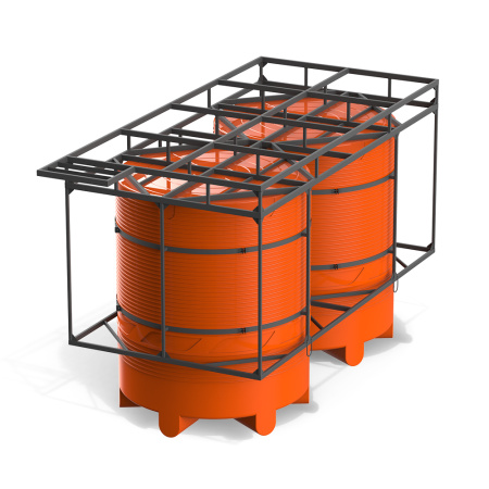 Кассета с полным сливом двойная с емкостями V 6000 КАС - вверх дном