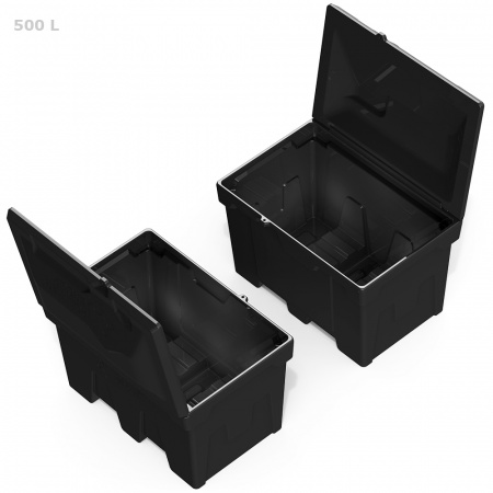 Ящик для ветоши 500 литров черный вид сверху  два ящика