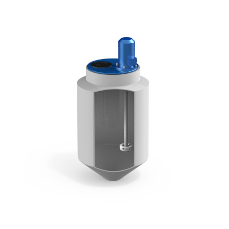 Емкость K 100 литров с турбинной мешалкой Микс DSL без обрешетки фото в разрез