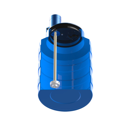 Емкость V 100 литров с турбинной мешалкой фото вид снизу в разрез