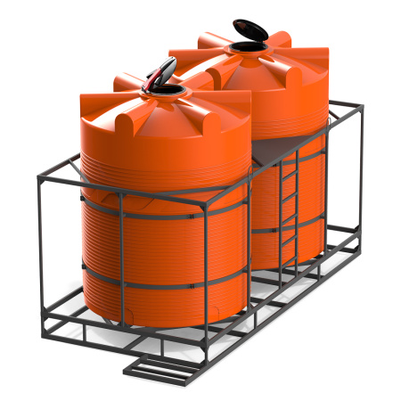 Кассета с полным сливом двойная с емкостями V 6000 КАС - с открытой крышкой