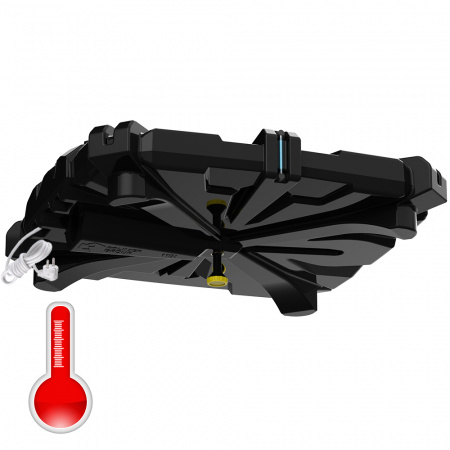 Бак душевой «РОСА» 110 литров с подогревом - вид с уровнемером