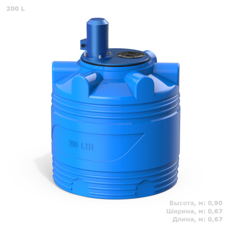 Емкость V 200 литров с турбинной мешалкой фото с габаритами