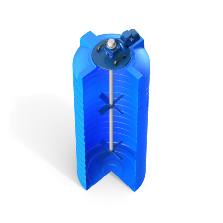 Емкость N 700 литров с лопастной мешалкой фото 2 в разрез