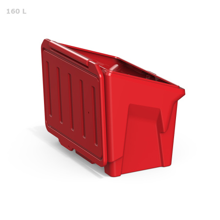 Ящик для песка 160 литров - фото с открытой крышкой сзади