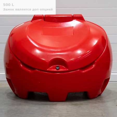 Ящик для песка с замком 500 литров PREMIUM с открытой крышкой вид спереди живое фото