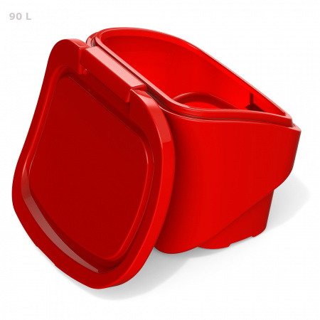 Ящик для песка 90 литров - фото с открытой крышкой сзади