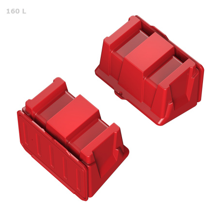 Ящик для песка 160 литров - фото с открытой крышкой снизу