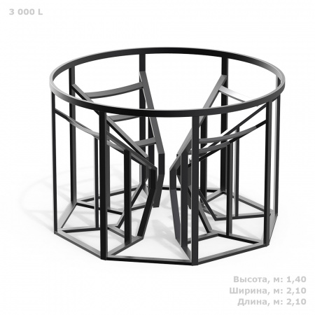 Обрешетка для КV 3000 литров фото с габаритами 