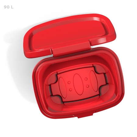 Ящик для песка 90 литров - фото с открытой крышкой сверху