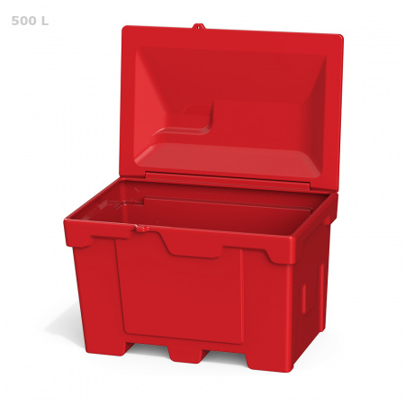 Ящик для песка 500 литров - вид спереди открыто