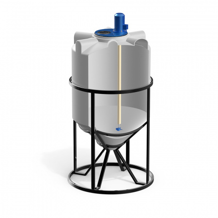 Емкость K 500 литров с пропеллерной мешалкой в разрез фото 1