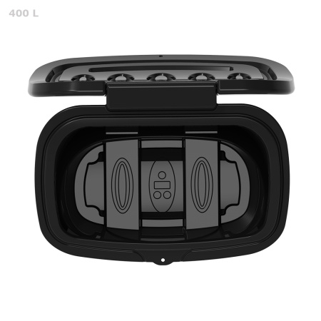 Ящик для ветоши 400 литров черный PREMIUM фото ящик сверху открытый