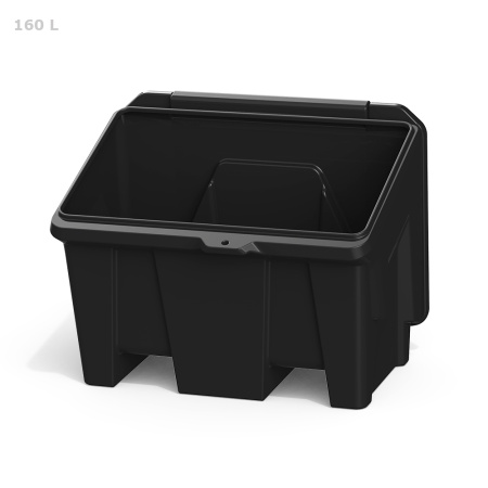 Ящик для ветоши 160 литров - фото спереди откр крышка