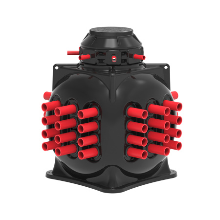 Колодец КС-5М с дополнительной горловиной H200, с крышкой D560 мм фото с вводами труб