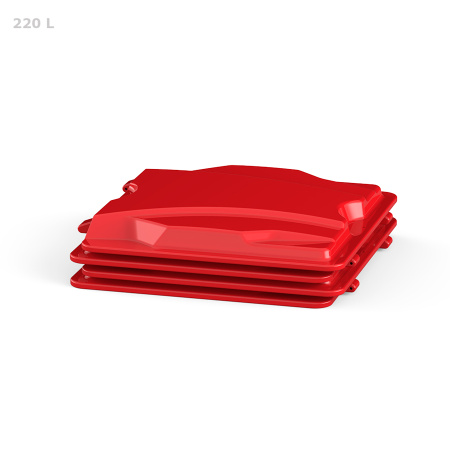 Ящик для для соли, реагентов 220 литров красный - штабелируемость крышек