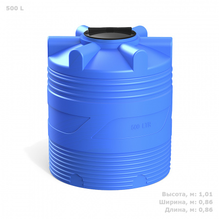 Емкость V 500 литров цвет синий фото с габаритами