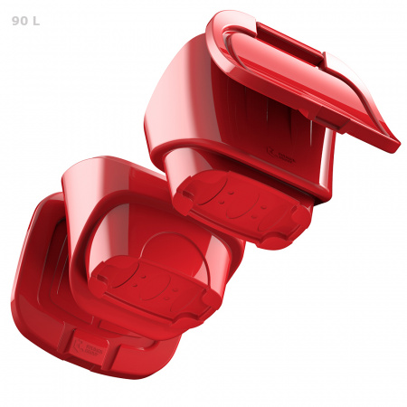 Ящик для песка 90 литров - фото с открытой крышкой снизу