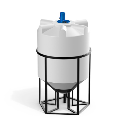 Емкость K 2000 литров с турбинной мешалкой Микс DSL фото с габаритами 