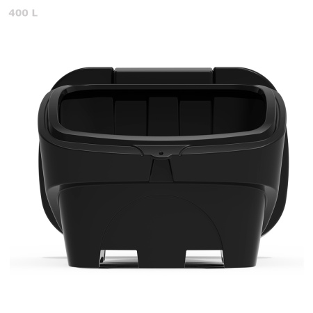 Ящик для ветоши 400 литров черный PREMIUM фото ящик спереди открытый