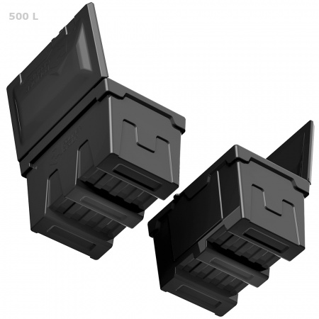 Ящик для ветоши 500 литров черный вид снизу два ящика