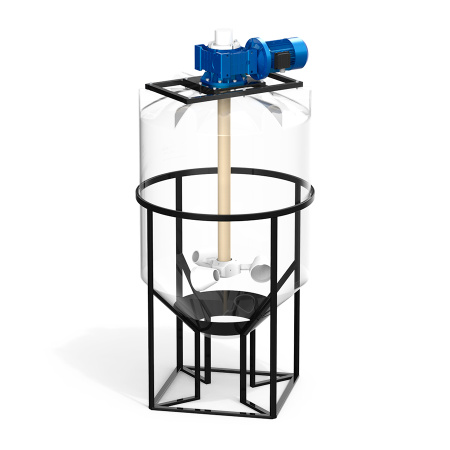 Емкость K 1000 литров с мешалкой для вязких жидкостей фото с габаритами