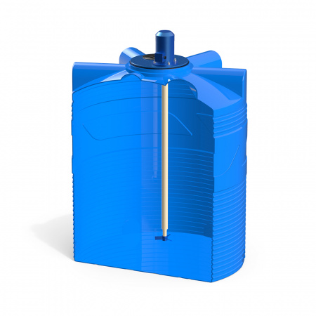 Емкость V 1000 литров с пропеллерной мешалкой в разрезе фото 1